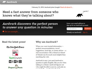 Google grabs an Aardvark and implores you to ask it questions
