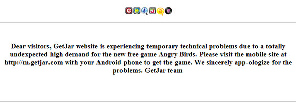 Angry Birds on Android: Getjar collapses under the demand