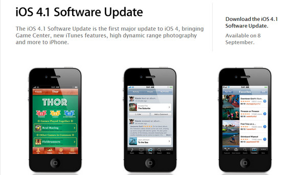 Apple iOS 4.1 update hitting the UK on September 8th, Ping fails