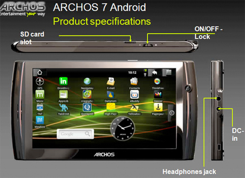 Archos 7 Android tablet details leaked: 7