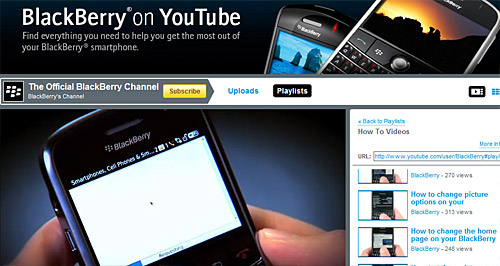 Blackberry launches YouTube video