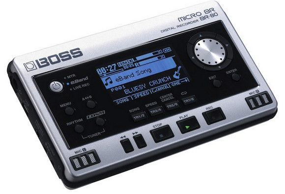 BOSS's Micro BR-80 pocket sized digital multitrack recorder offers pro mixes on the move