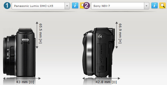 Compare camera sizes instantly with this useful website