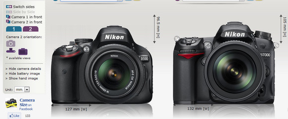 Compare camera sizes instantly with this useful website