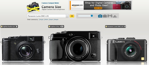 Compare camera sizes instantly with this useful website