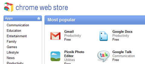 Google Chrome Web Store is live