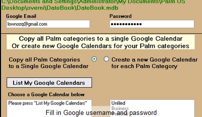 Transfer years of Palm data to Google Calendar with Dba2Csv and Palm2Google
