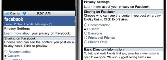 Facebook finally adds privacy settings for mobile users