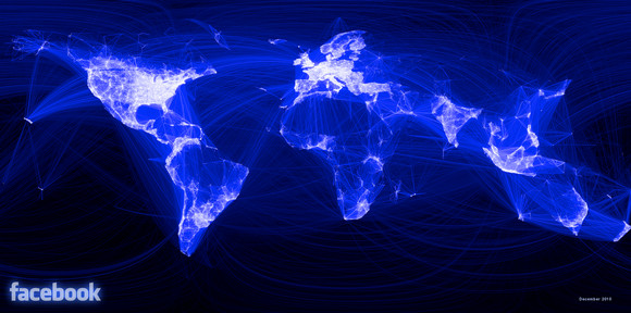 Facebook's global relationships visualised in natty map