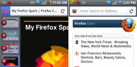 Firefox for Android ' 'three times faster than stock Android browser'