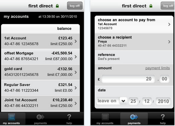 first direct launch iPhone App for 'convenient banking on the go'