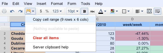 Google Docs gets its own clipboard for copy'n'pasting lolz