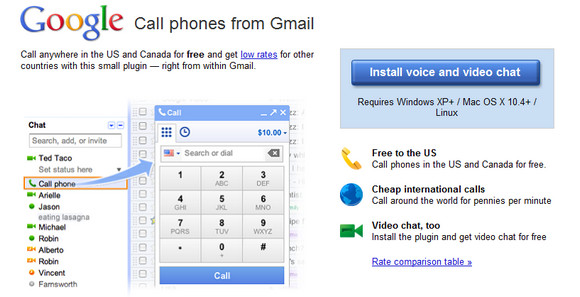 Google GMail call feature: one million calls in 24 hours