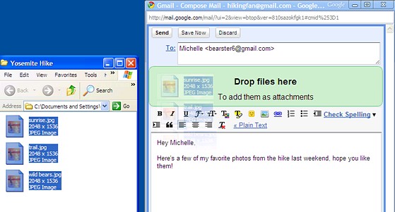 Huzzah! GMail adds drag and drop attachments!
