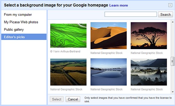 Google's homepage gets full customised screen images and artwork