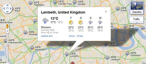 Google Maps adds weather info, rain-splattered Brits look around in envy