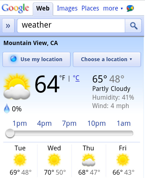 Google add more 'fun' to their mobile weather app