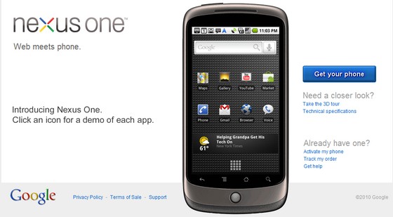 Google unveils Nexus One phone