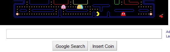 celebrating Pac-Man 30th anniversary by playing it on Google's doodle 