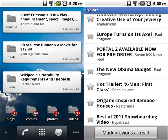 Google Reader app for Android gets updated