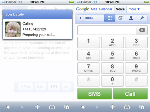 Google Voice rolls out iPhone and Palm Pre web app