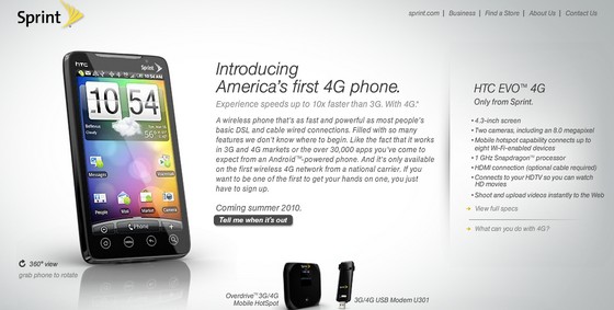 Sprint announces HTC EVO 4G - the world's first fully-integrated 4G consumer handset