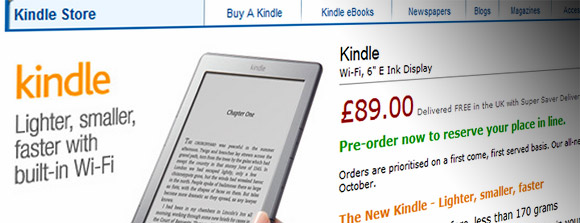 The new Kindle appears on Amazon UK, released 12th October for £89