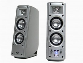Klipsch ProMedia Ultra 2.0 desktop speakers serve up a salvo of silverness