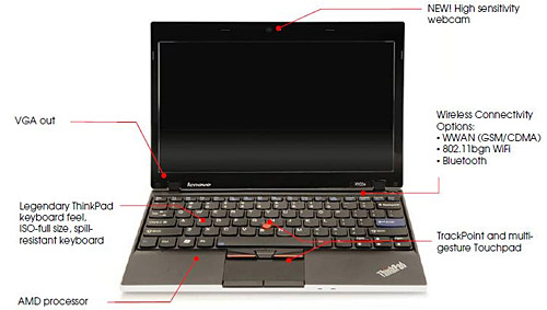 Lenovo Thinkpad X100e laptop - details dribble out in Deutschland