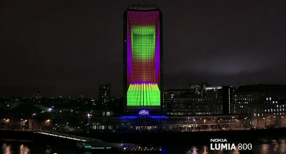 London's Millbank tower virtually throbs and collapses in Nokia Lumia light show