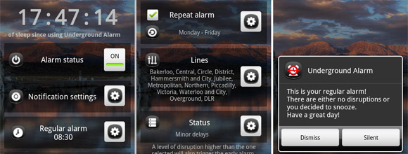 London Underground Alarm for Android wakes you up earlier if there's network delays