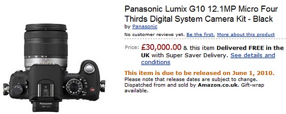  Panasonic announces US pricing for DMC-G2 & DMC-G10- yours for 30k says Amazon!