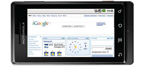 Motorola MILESTONE (aka DROID): Europe's first Android 2.0 handset