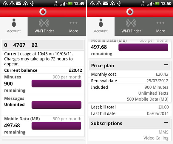 My Vodafone Android app keeps users in control of their charges