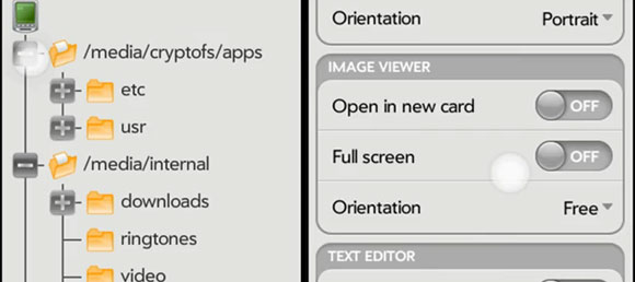 Internalz, file manager for Palm webOS, gets release, looks great