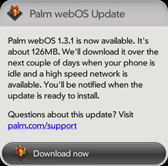 Palm Pre webOS 1.3.1 update arrives in Europe - full feature listing