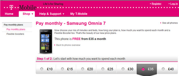 Samsung Omnia 7 up for pre-ordering from T-Mobile now