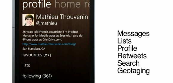 Seesmic Twitter app on Windows Phone looks truly sumptuous