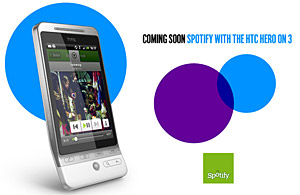 Spotify and 3 announce HTC Hero tie-in