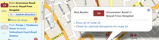 TFL's new interactive bus map for Londoners
