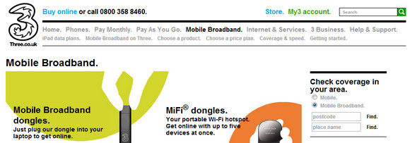 Three introduces £2/day mobile broadband top-up deal