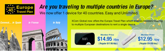 Xcom Global's $13/day Euro SIM grants unlimited data downloads across 40 European countries