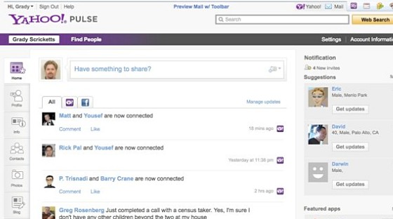 Yahoo adds in deep Facebook integration