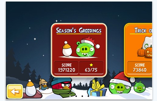 Angry Birds Christmas edition for iPhone and Android