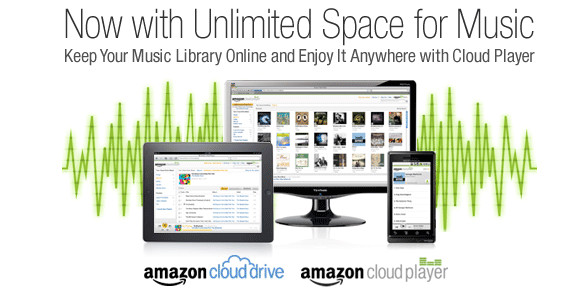 Amazon announces Unlimited Cloud Storage for music Amazon have just socked it to their rivals by announcing that they are going to allow unlimited music storage for users of its Amazon Cloud Player service. Pin It
