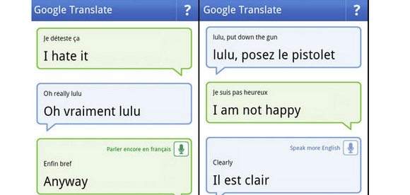 Google Translate v2.2 for Android adds more clever speech to speech support Google have just bolted on some extra functionality to their rather clever Google Translate app for Android, with their experimental Conversation Mode feature now supporting more languages. Pin It