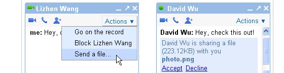 Google has announced that users can now transfer files via chat in iGoogle and Orkut, making it easy to quickly send a file to someone you’re chatting to. Pin It