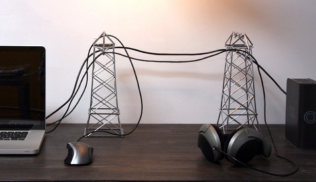 Clear cable clutter with these crazy desktop pylons