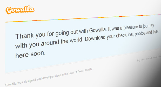 Say goodbye to Gowalla, as the service sees its final checkout