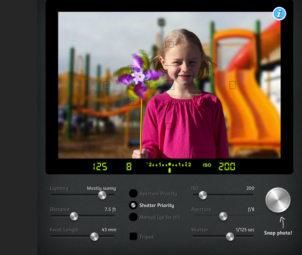 Learn photography basics with the excellent interactive DSLR Camera Simulator